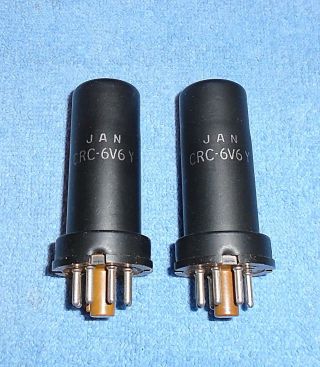 2 Rca Jan Crc 6v6y Vacuum Tubes 1958 Vintage Beam Power Audio For Radios & Amps