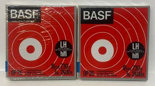 Vintage 2 X Basf Dp26 Double Play Reel To Reel Tapes 7 Inch 2400 Ft New/sealed
