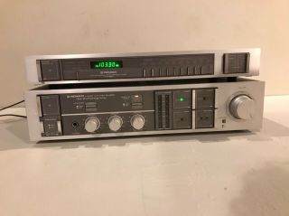 Vintage Pioneer Fm/am Synthesized Tuner Tx - 950 And Stereo Amplifier Sa - 950