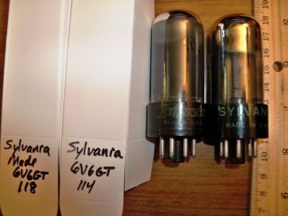 2 Strong Matched Sylvania Made Smoked Glass 6v6gt Tubes