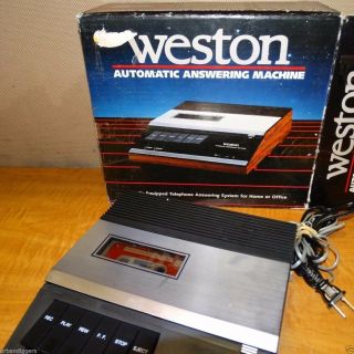 Vintage Weston Automatic Telephone Answering Machine W/ Orig Box Cassette