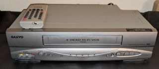 Sanyo Vwm - 950 4 Head Hi - Fi Stereo Vcr Vhs,  And With Remote