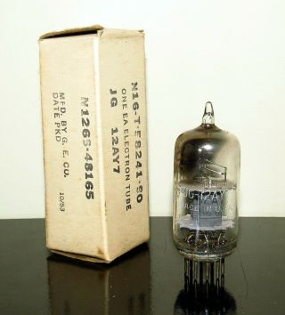 Ge Nos/nib Jg - 12ay7 Box Plates Tube [] - Getter - 1953 - Test Nos