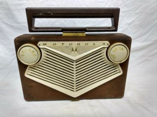 Vintage Motorola Am Tube Radio Model 56b1 With Roto - Tenna Car Grille Style