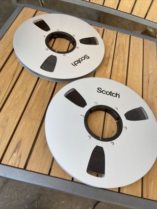 2 - Scotch Reel To Reel Tape 10.  5 " X 1/2 “ Silver Metal Reel