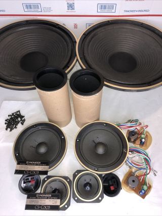 Vintage Pioneer Cs - G303 Speaker Set Woofer Mid Range Tweeter Cross Over Label