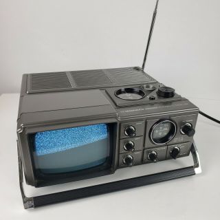 Magnavox 1983 Portable Tv B&w,  Radio W/ Power Cord - Sn 32005878
