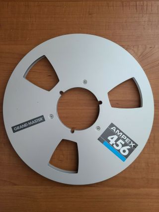 Ampex 456 Grand Master 10.  5 " X 1/4 " Metal Take Up Reel Silver Audio Tape Empty