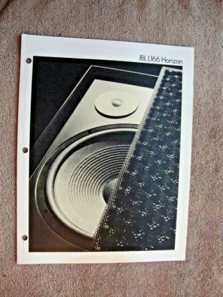 1970s Jbl L166 Horizon Speaker 3 Page Brochure Pamphlet