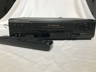 Sony Slv - N51 Hi - Fi 4 - Head Stereo Vcr Vhs Player With Remote -