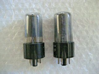 Matched Pair 6V6GT RCA Smoked Glass Black Plate Power Pentodes - 539C 3