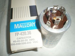 Mallory Nos Fp=420.  36 Capacitor 40,  40,  30,  20 @ 350 For Mcintosh Mx - 110 C - 115