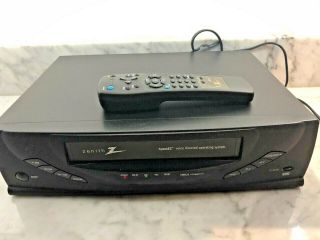 Zenith Vrb420 Vhs Vcr Video Cassette Recorder Player W/ Remote 4 Head