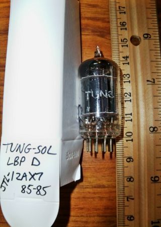 Tung - Sol Long Black Plate Angled D Getter Jtl - 12ax7 / Ecc83 Tube - 85/85