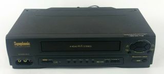 Symphonic Vr 701 Video Cassette Recorder 4 Head Vhs Player Vcr.  No Remote