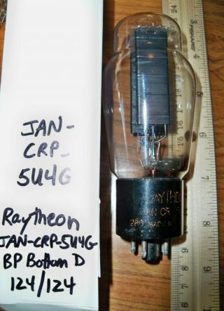Strong Raytheon Fat Bottle Black Plate Bottom D Getter Jan - Crp - 5u4g Tube