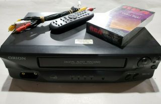 Orion Vr0212a Digital Auto Tracking Vhs Vcr With Remote Cables And Tape