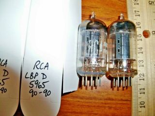 2 Strong Matched Rca Long Black Plate Angled D Getter 5965 Tubes