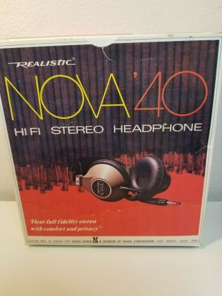 Vintage Realistic Radio Shack Nova - 40 Hi Fi Stereo Headphones 33 - 993