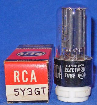 Nos Nib Rca 5y3gt Rectifier Tube 1950s Dates Silver Printing