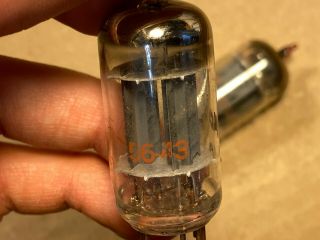 Matched Pair Vintage 1956 CBS 12AX7 Long Plate Horseshoe Getter Tubes E 2