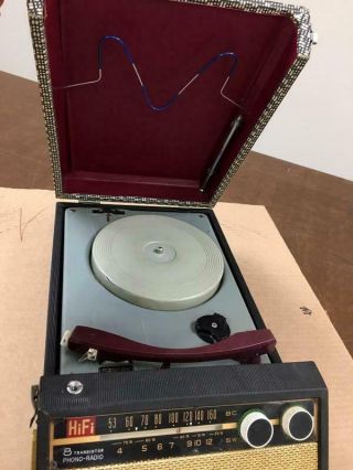Vintage (1960 ' s?) Viscount 8 Playmatte Portable Transistor Phono - Radio Japan 2