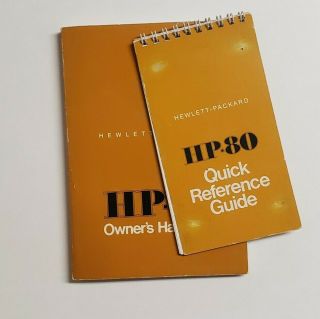Hewlett - Packard Hp80 Owners Handbook & Quick Reference Guide