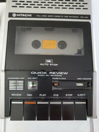 Vintage Hitachi TRQ - 299 Portable Audio Cassette Tape Recorder Player Good 2