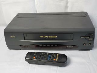 Philips Magnavox Vcr Hq Vhs Player Video Cassette Recorder Vrz220at21