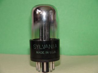 Sylvania 6sn7 Gta 3 Hole Black Plate Vacuum Tube 1953 Very Strong Balanced