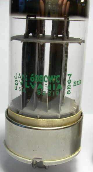 Sylvania Pair Matched JAN 6080 6AS7 Vacuum Tubes 1979 Very Strong 2