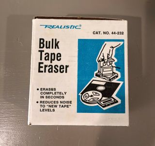 Vintage Radio Shack Magnetic Bulk Tape Eraser Cat.  44 - 232 Euc