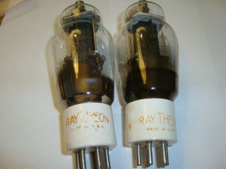 One Matched Pair Rk - 39 Tubes,  By Raytheon,  One For Rcaf,  White Porcelain Bases