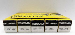 5 N.  O.  S Vintage Sylvania 12sn7gta Vacuum Tubes Date Codes (2) Nr/abg & (3) Nr/abh
