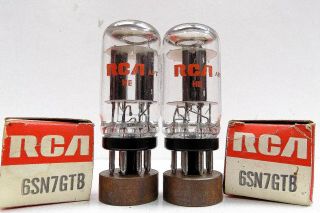 N.  O.  S Vintage Rca 6sn7gtb Tubes Matched Date Code He Black Plates