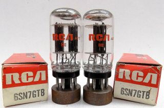 N.  O.  S Vintage RCA 6SN7GTB Tubes Matched Date Code HE Black Plates 2