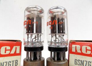 N.  O.  S Vintage RCA 6SN7GTB Tubes Matched Date Code HE Black Plates 3