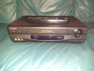 Sony Slv - N55 Vcr Vhs Video Cassette Player Recorder,  Remote Control - Great