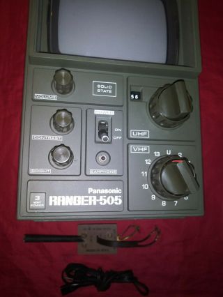 Vintage Panasonic Ranger 505 PORTABLE CAMPING TV RETRO TELEVISION PARTS REPAIR 3