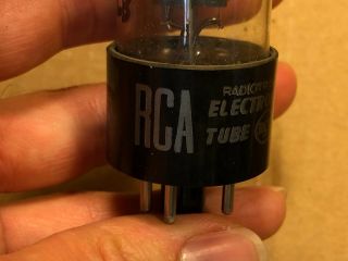 NOS 1957 RCA 5Y3GT Rectifier Tube Tests Strong Balanced Black Plate Guitar Amp 3