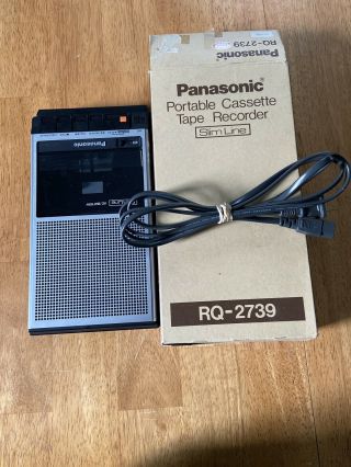Panasonic Portable Cassette Tape Recorder Slim Line Rq - 2739