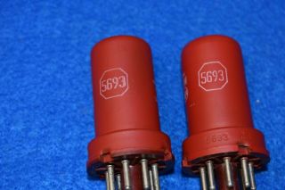 5693 6sj7 Rca Nos Nib Red Stencil Metal Audio Receiver Guitar Vacuum Tubes Pair