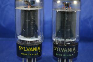 Strong Testing Match Sylvania 6L6GB Black Plates Audio Vacuum Tubes 2