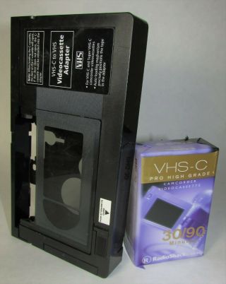VHS - C To VHS Video Cassette Adapter and vhs - c camcorder video cassette 30/90min 3