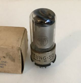 Vintage Tung - Sol 6SJ7GT Black Plate Vacuum Tube July 1943 Very Strong NOS 2