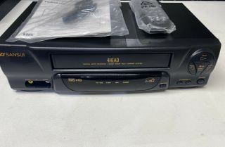 Sansui 4 Head VCR4510E VHS HQ with AV Cables,  Remote 2