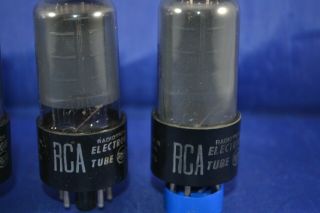(1) Strong Testing Match Quad Of RCA Dark Glass 6V6 Audio Vacuum Tubes 3