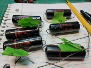7 NOS Sprague Black Beauty.  2 uf 400v tube amp coupling capacitors 3