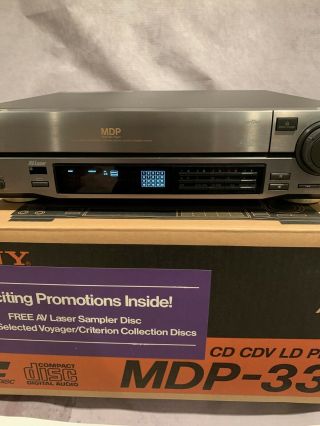 Sony Mdp - 333 Cd/cdv/ld Multi Disc Player Laser Disc Player (door Does Not Open)
