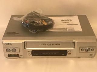 Sanyo Vwm - 800 4 Head Hi - Fi Stereo Vhs Vcr Player Recorder - & Cleaned